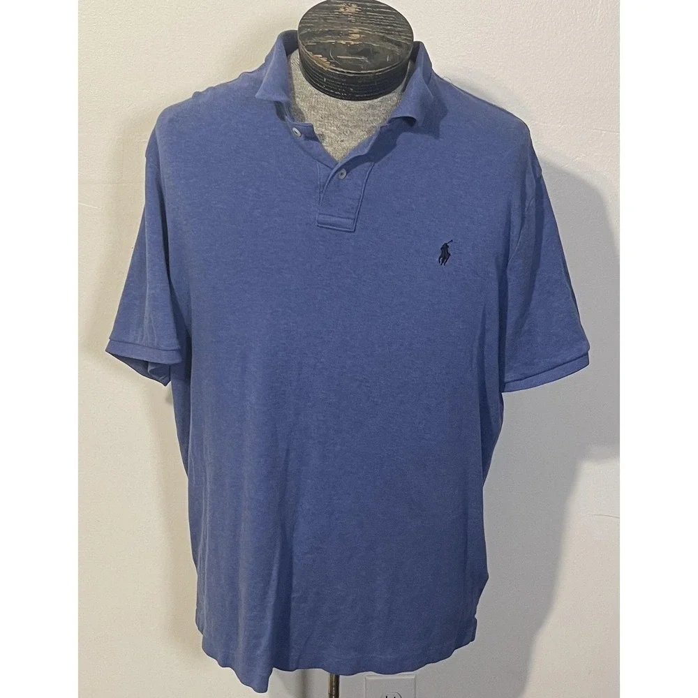 Polo Ralph Lauren Polo Shirt‎ Mens XL Blue Short Sleeve Casual Soft Knit